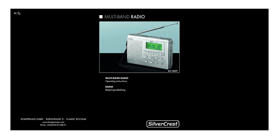 Silvercrest KH 2029 manual MULTI-BAND Radio 