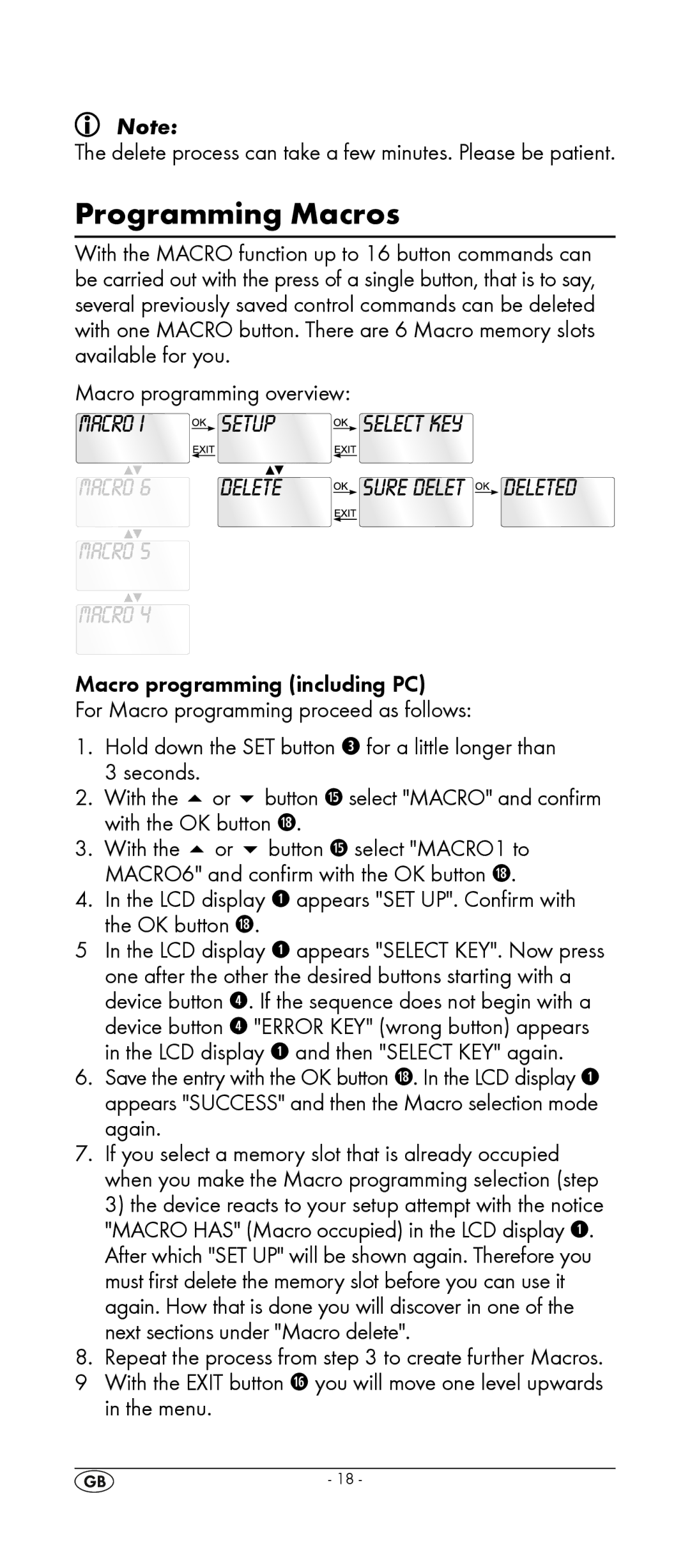 Silvercrest KH 2155 manual Programming Macros 