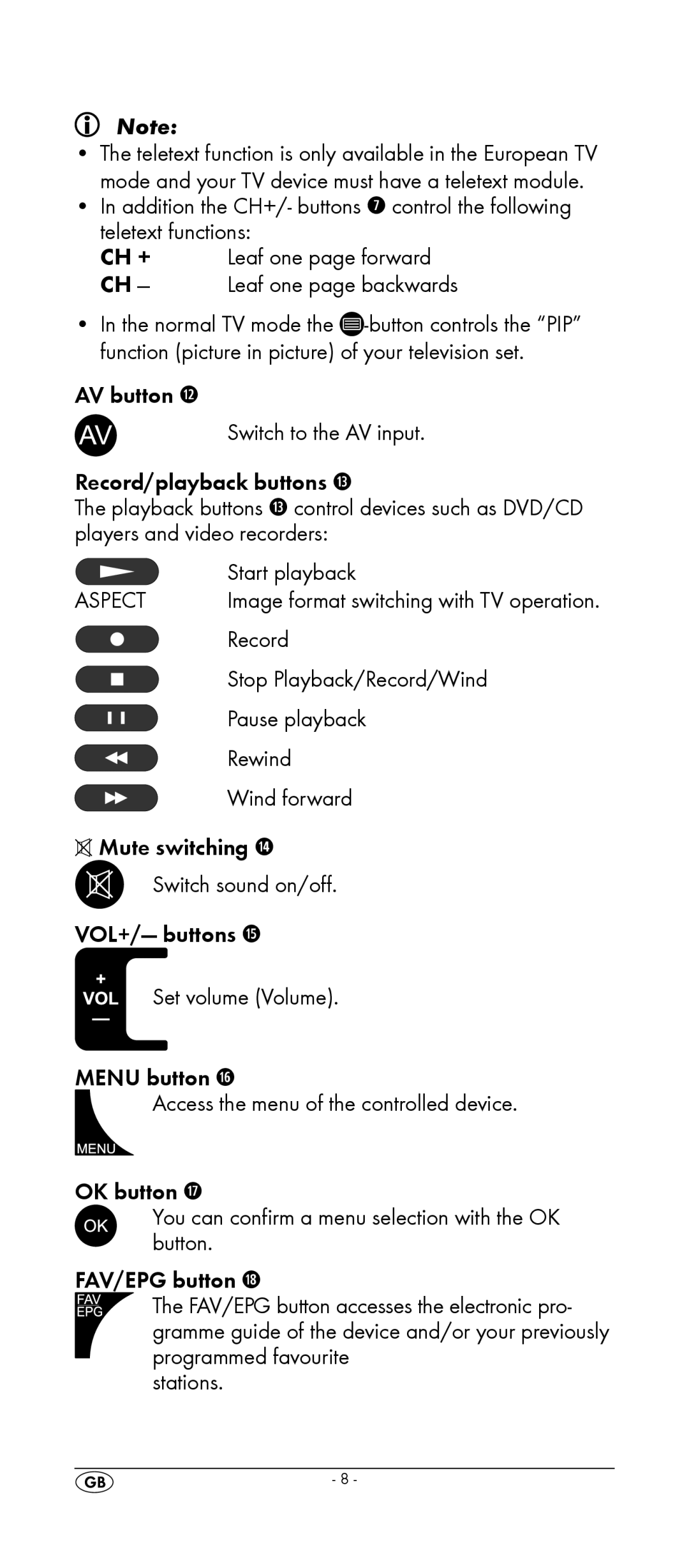 Silvercrest KH 2157 manual Stop Playback/Record/Wind, Pause playback, Rewind, Wind forward 