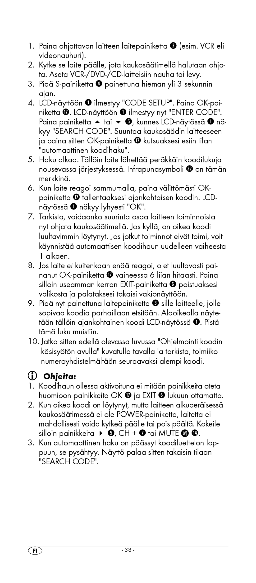 Silvercrest KH 2157 manual Alkaen, Ohjeita 