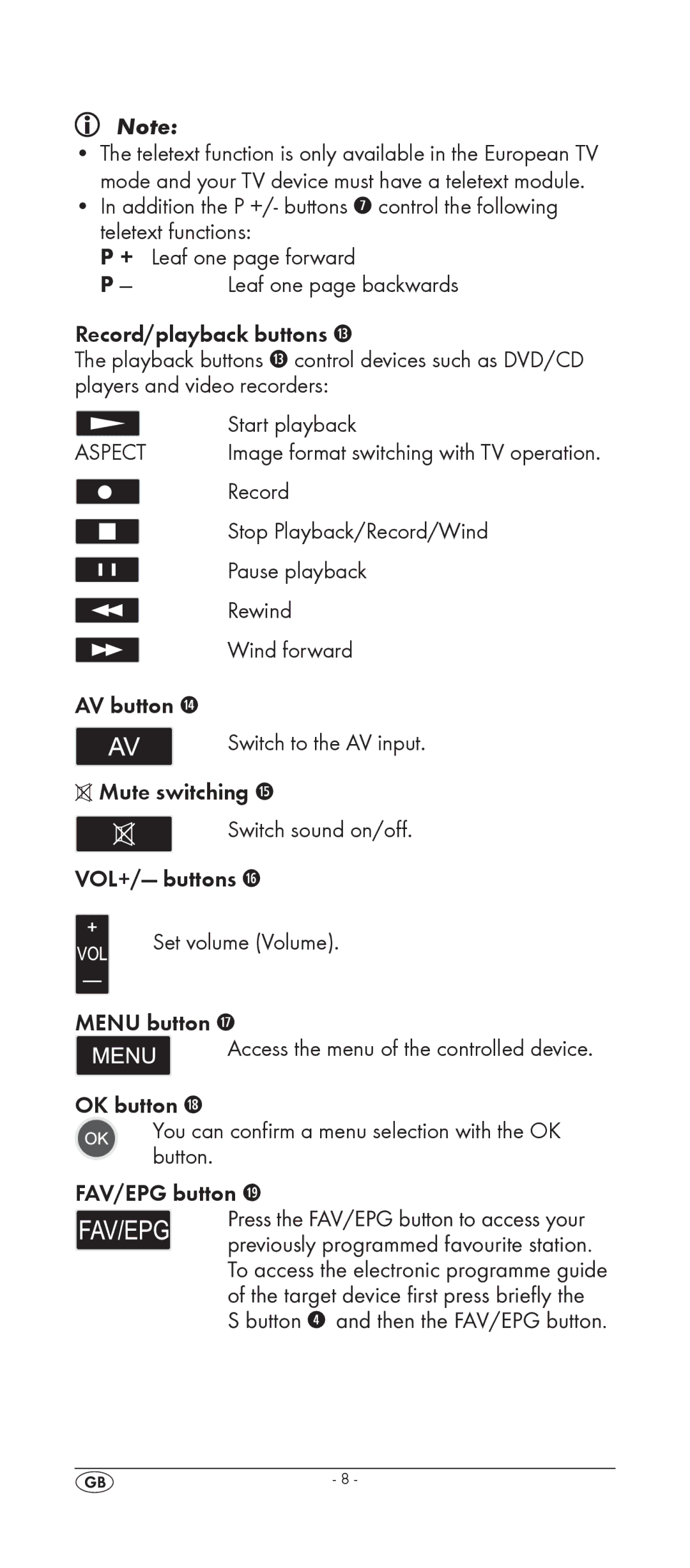 Silvercrest KH 2158 manual Stop Playback/Record/Wind, Pause playback, Rewind, Wind forward 