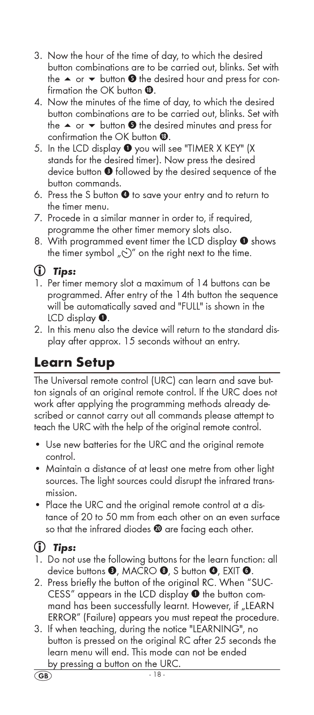 Silvercrest KH 2158 manual Learn Setup, By pressing a button on the URC 