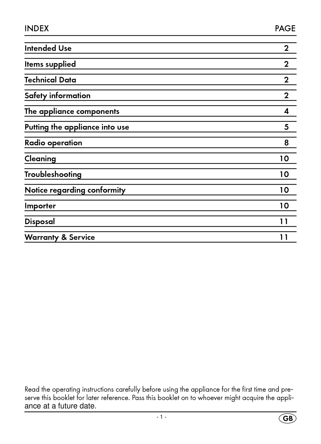 Silvercrest KH 2218 manual Index 