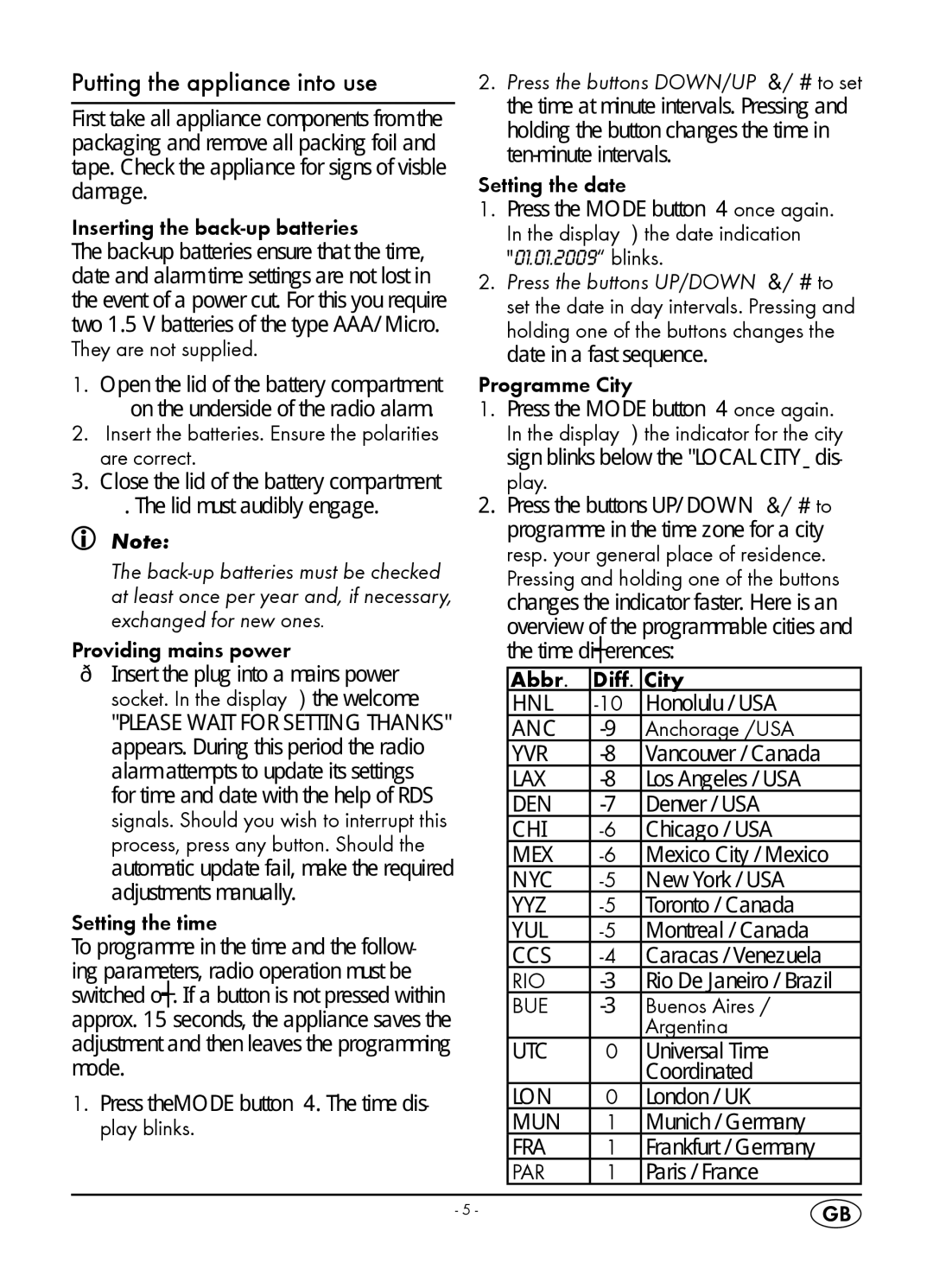 Silvercrest KH 2218 manual Putting the appliance into use 