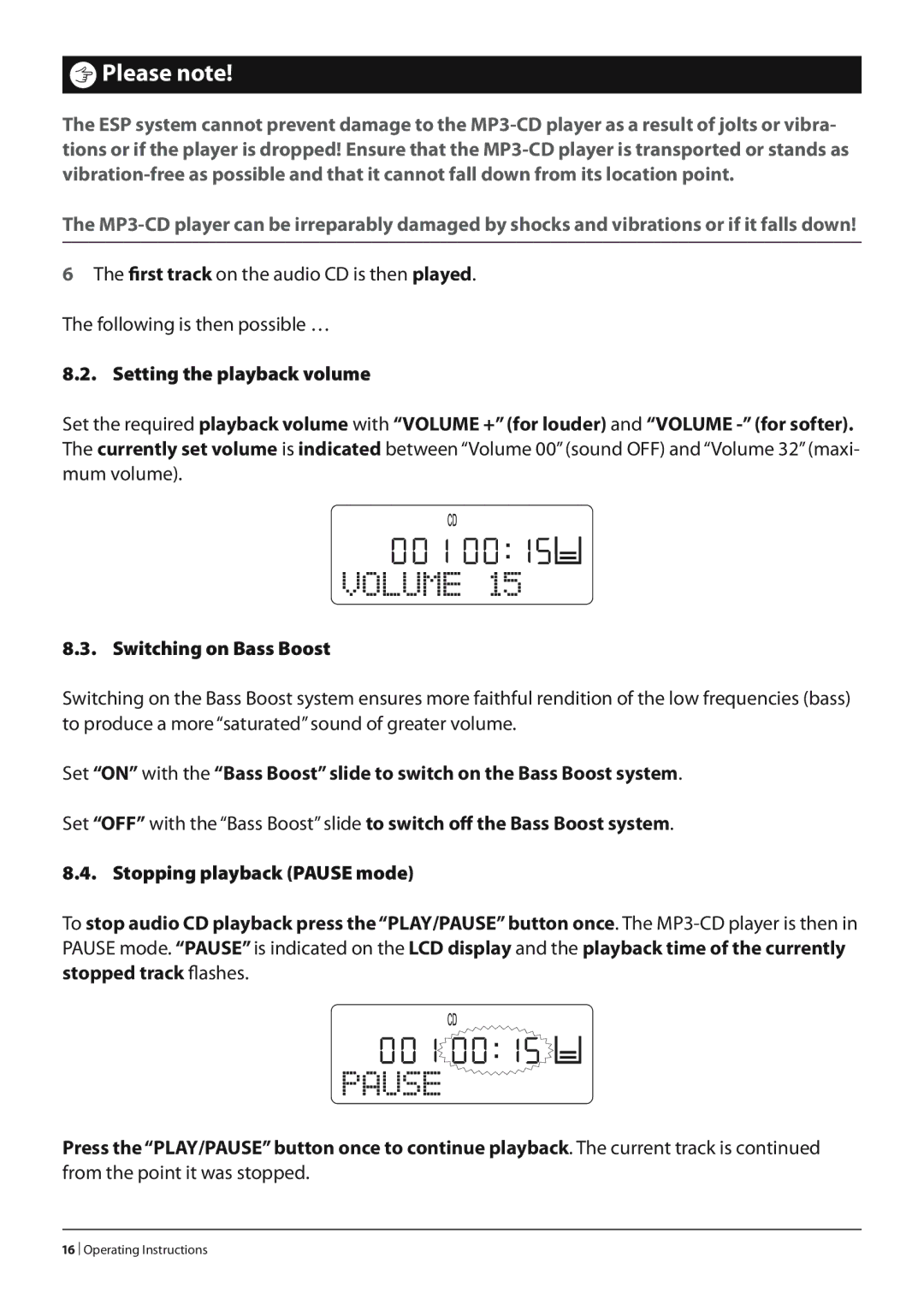 Silvercrest KH 2277 operating instructions From the point it was stopped 