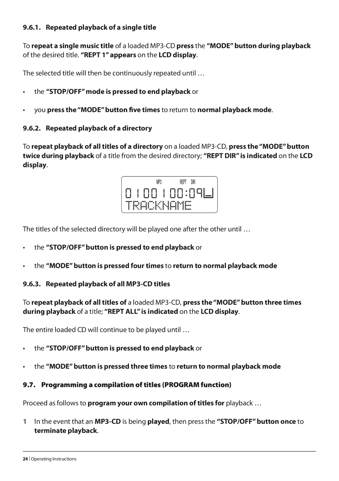 Silvercrest KH 2280 operating instructions Selected title will then be continuously repeated until … 