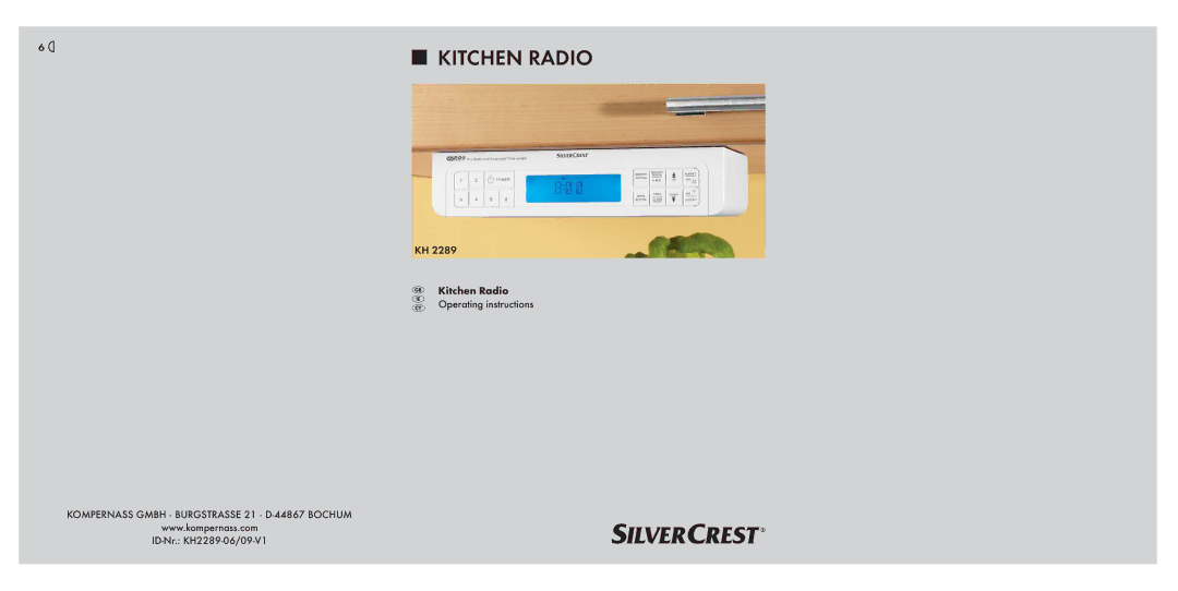 Silvercrest KH 2289 operating instructions Kitchen Radio 