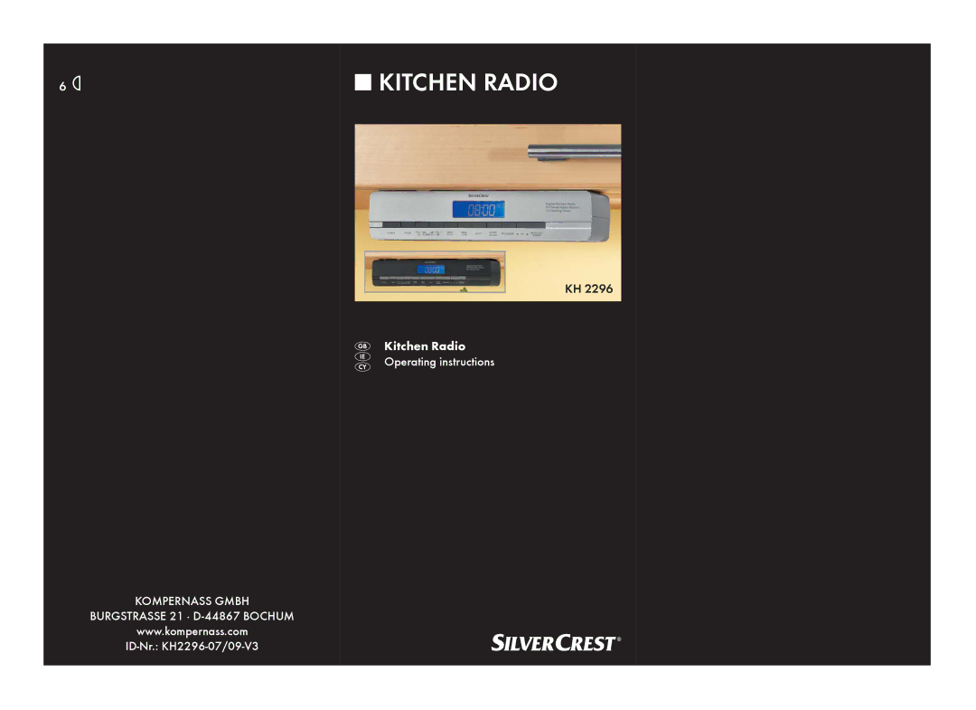 Silvercrest KH 2296 operating instructions Kitchen Radio 