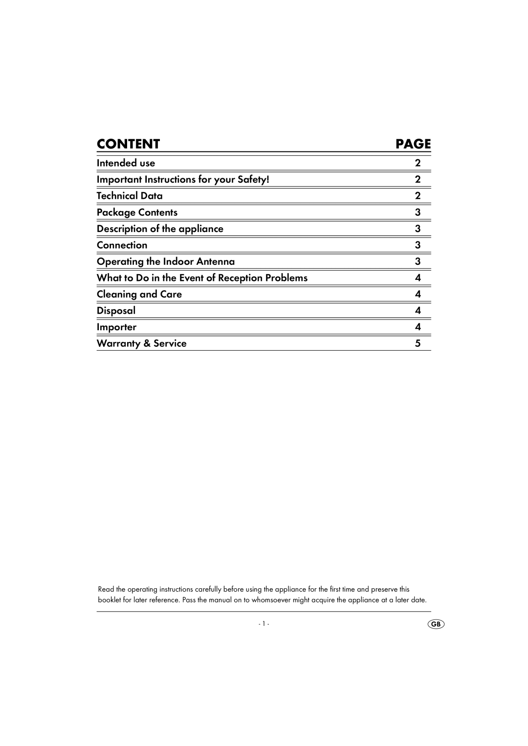 Silvercrest KH 2329 operating instructions Content 