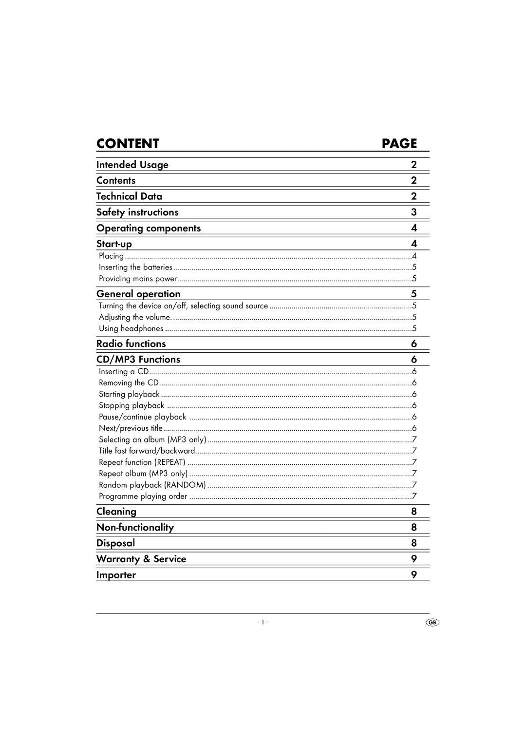 Silvercrest KH 2337 operating instructions Content 