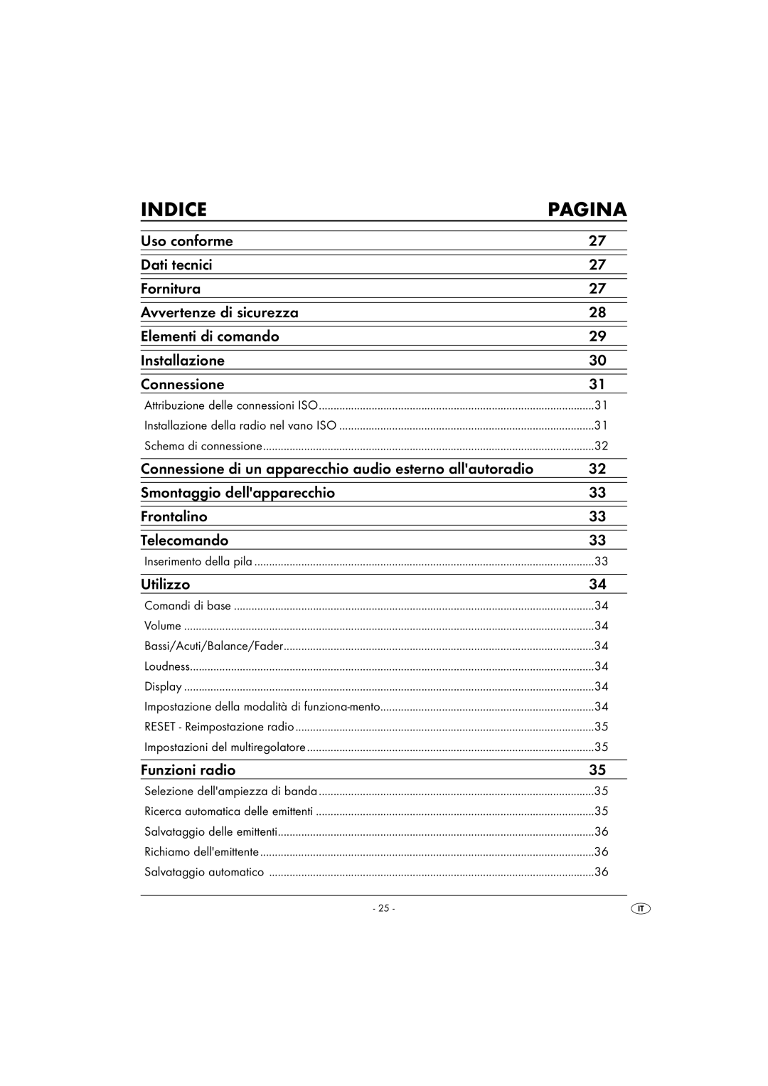 Silvercrest KH 2375 operating instructions Utilizzo, Funzioni radio 