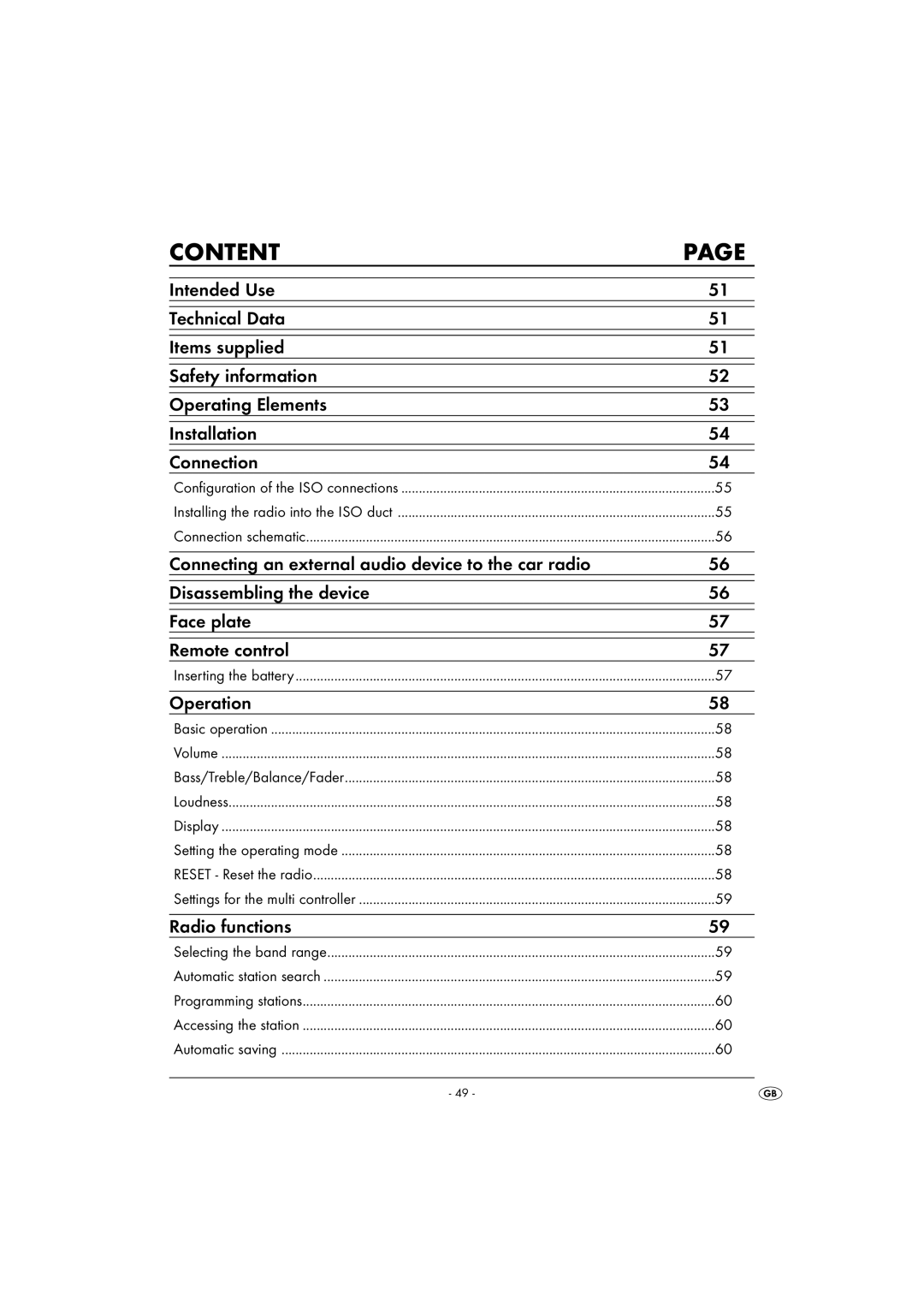 Silvercrest KH 2375 operating instructions Operation, Radio functions 