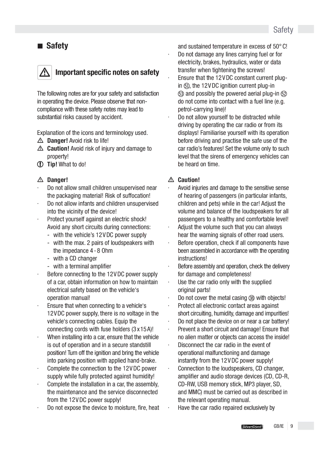 Silvercrest KH 2380 operation manual Safety, Tip! What to do, With a CD changer With a terminal amplifier 