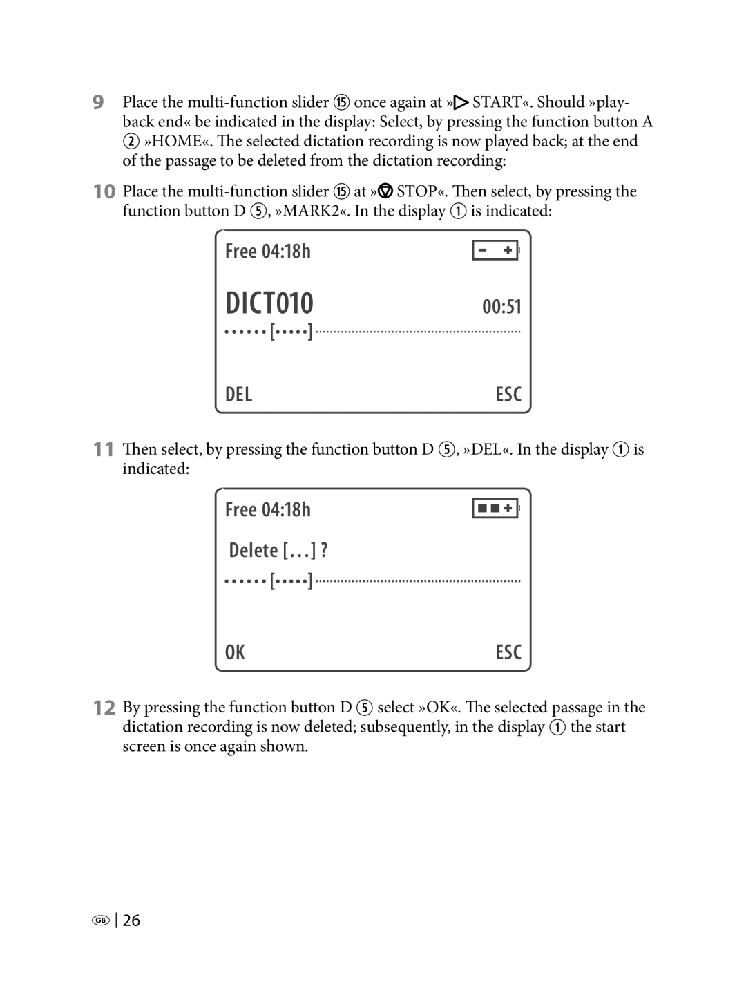 Silvercrest KH 2450 manual DICT0100051, Free 0418h Delete … ? 