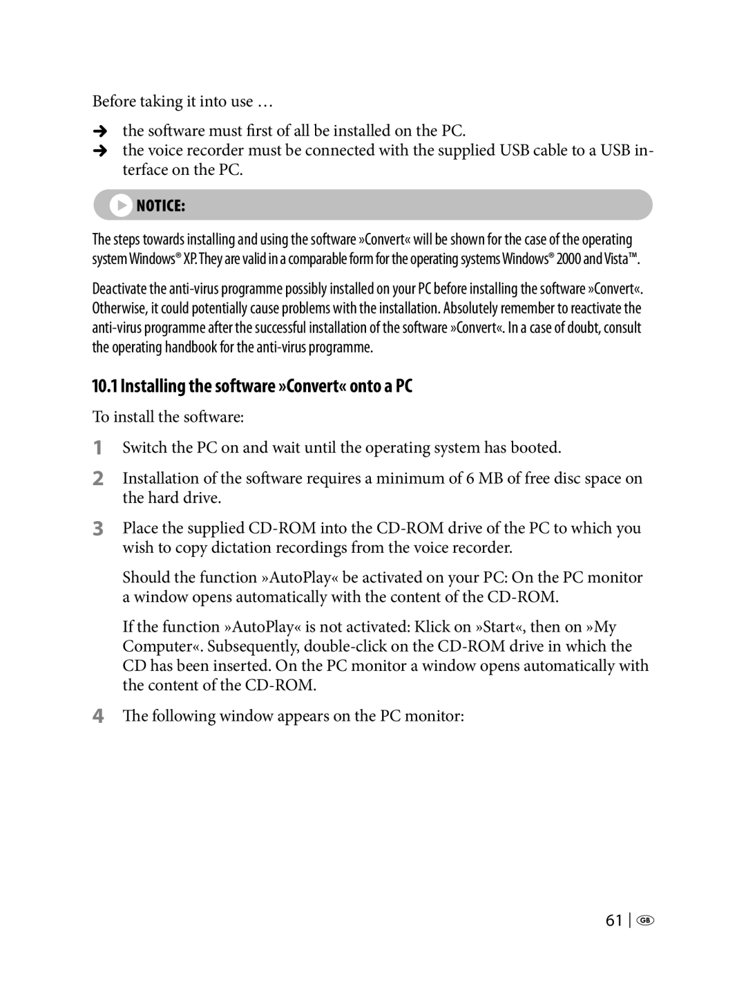 Silvercrest KH 2450 manual Installing the software »Convert« onto a PC 