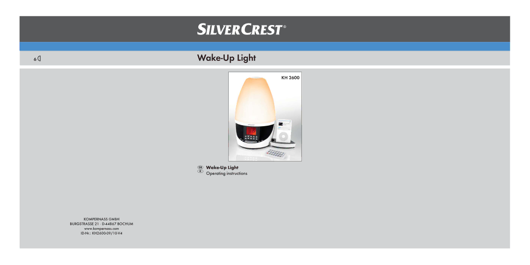 Silvercrest KH 2600 manual Wake-Up Light 