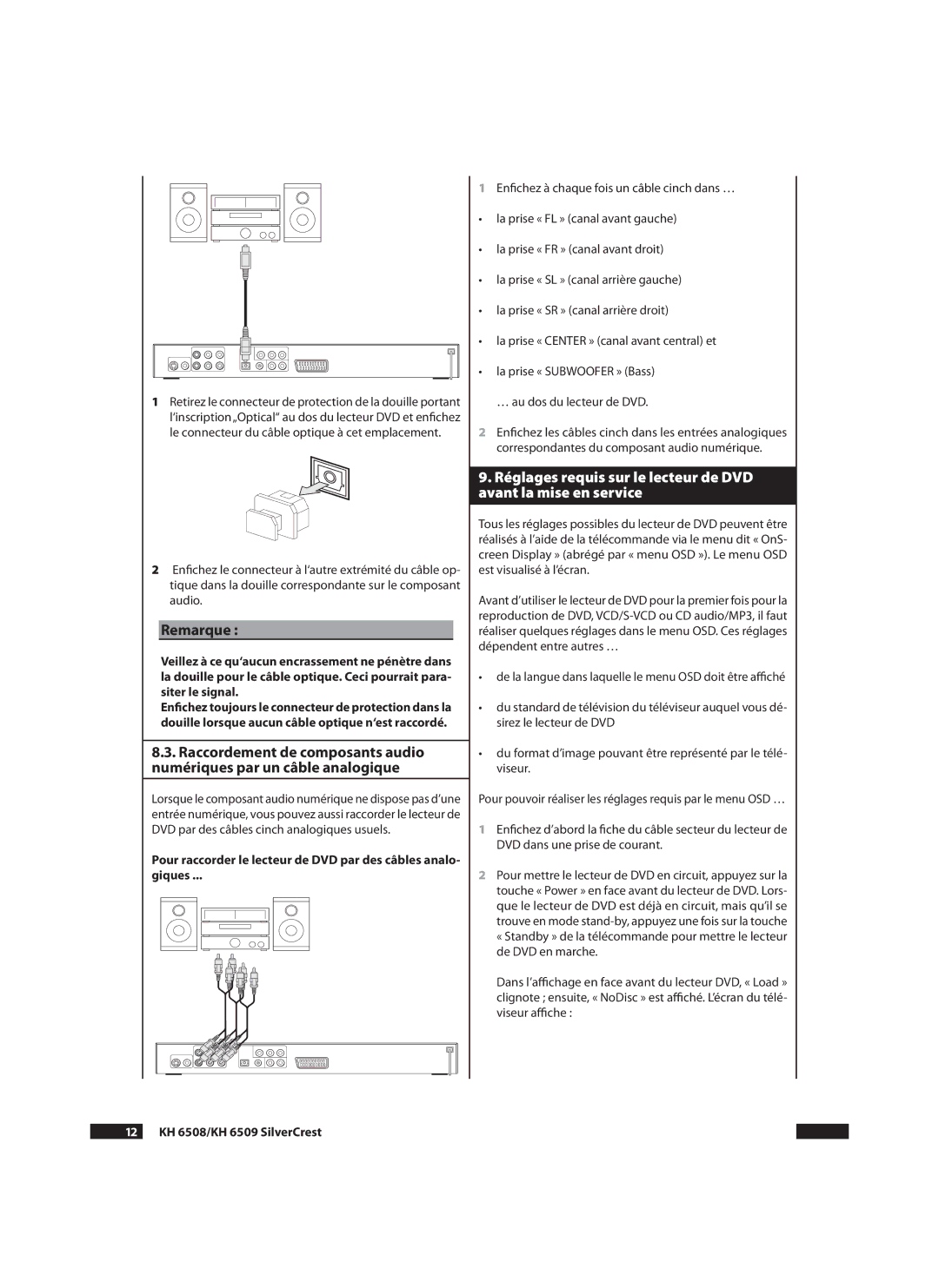 Silvercrest KH6509 manual Remarque, Giques,  KH 6508/KH 6509 SilverCrest 