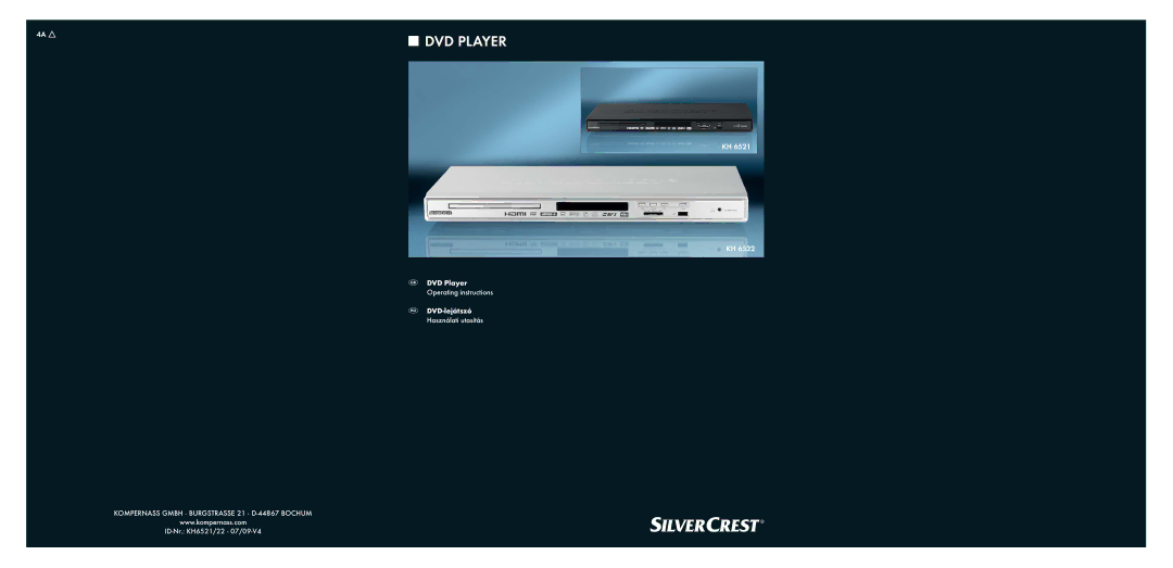 Silvercrest KH 6522, KH 6521 operating instructions DVD Player 