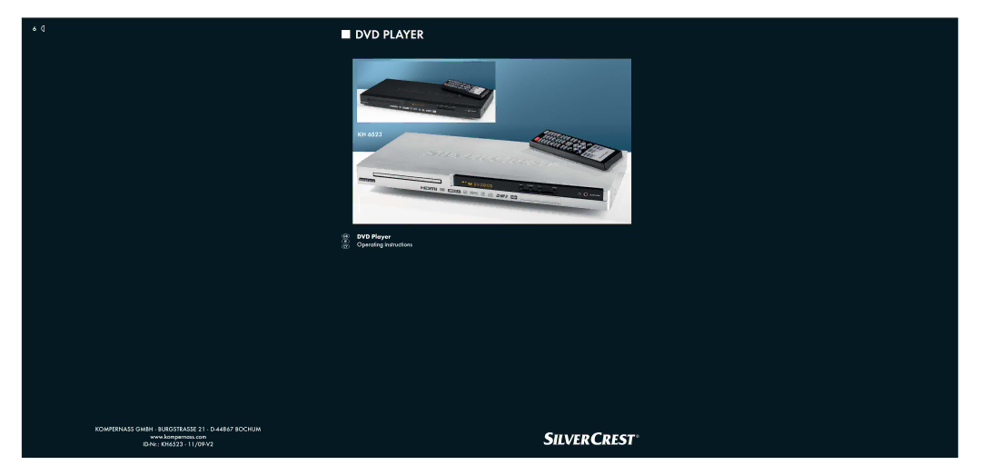 Silvercrest KH 6523 operating instructions DVD Player 