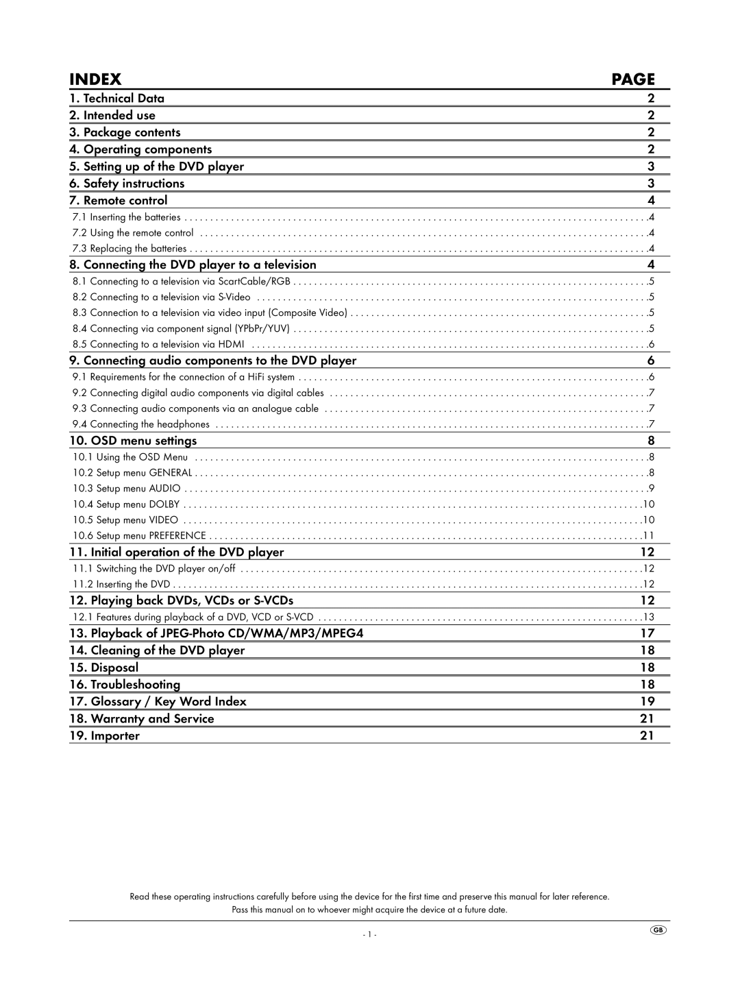 Silvercrest KH 6523 operating instructions 11.1, 11.2, 12.1 