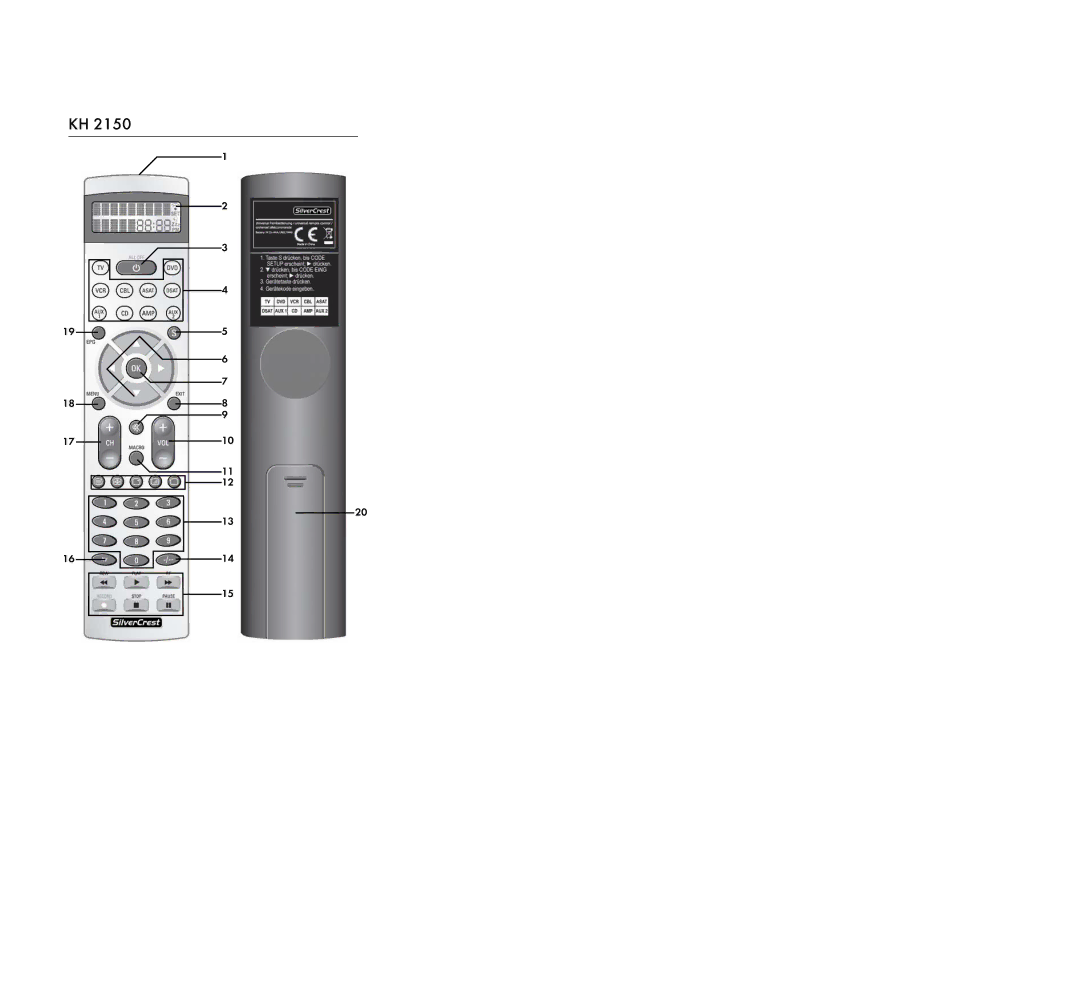 Silvercrest KH2150 operating instructions 