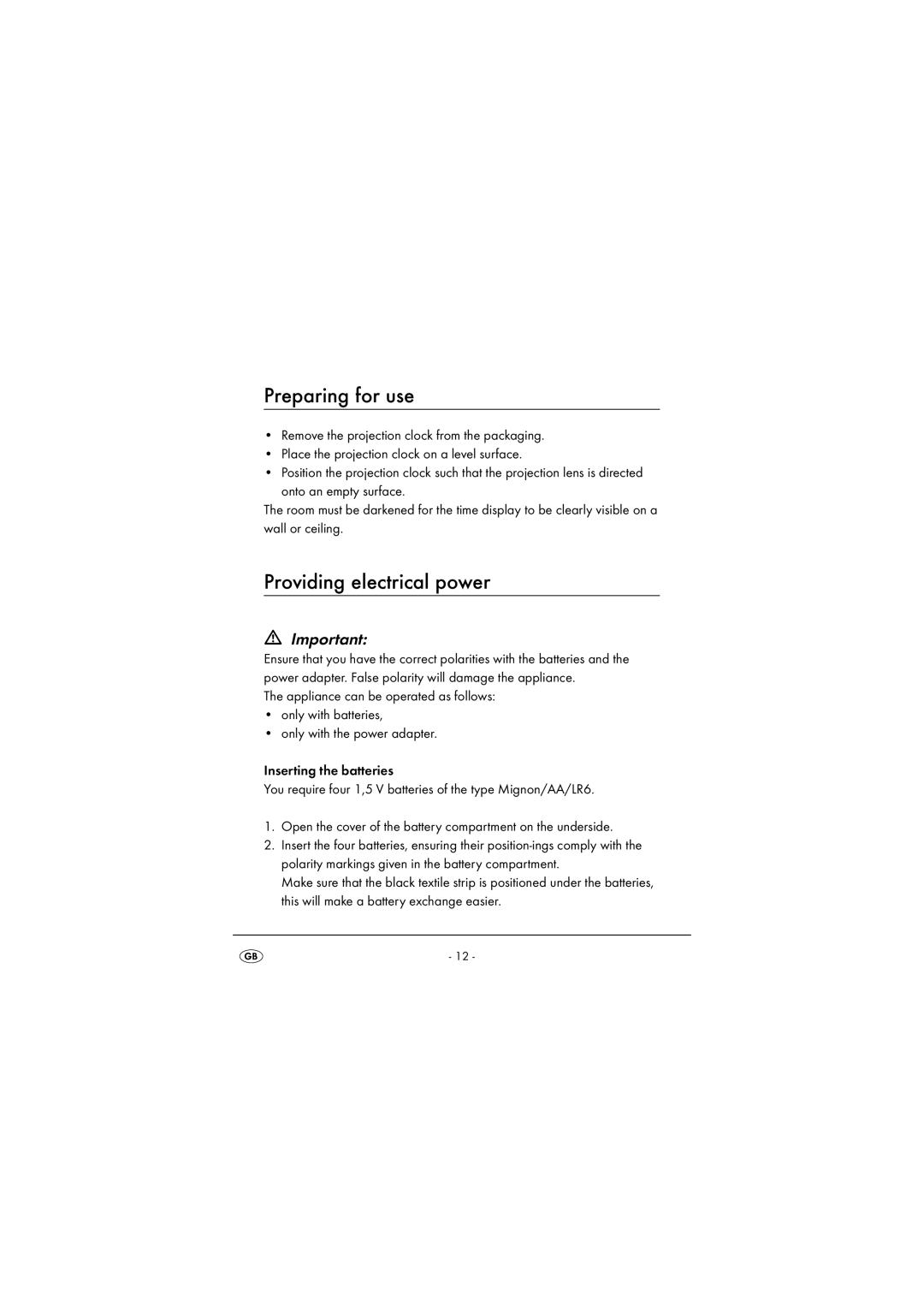 Silvercrest KH2217 operating instructions Preparing for use, Providing electrical power 