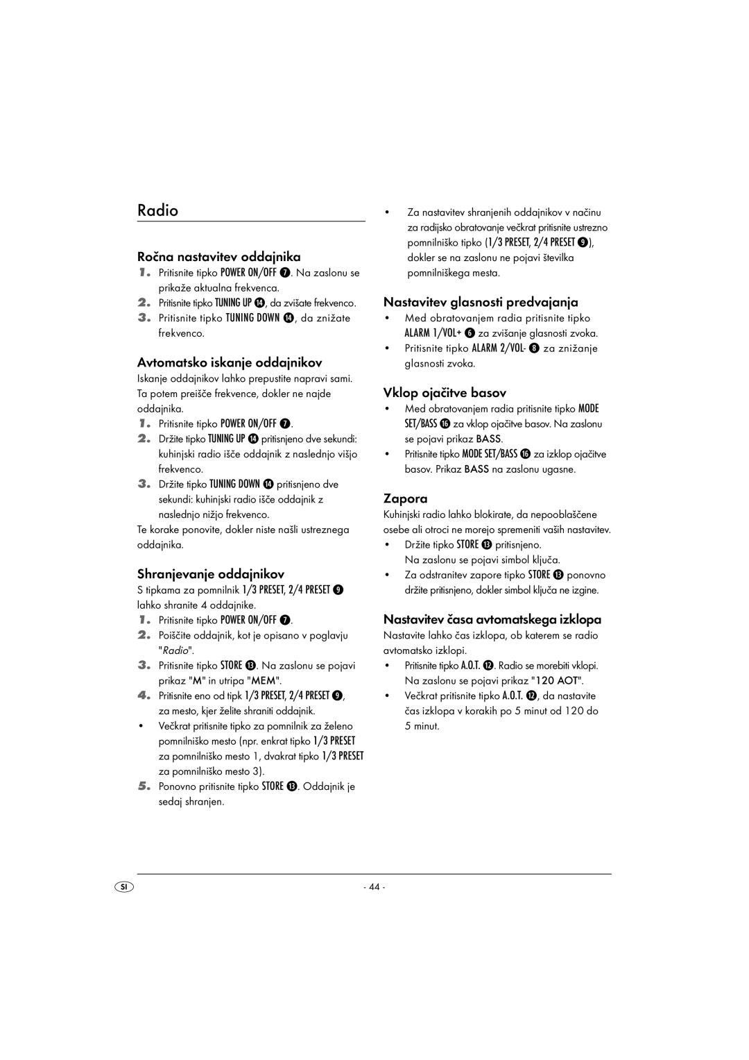 Silvercrest KH2281-08-V1, KH2281-07 operating instructions Radio 