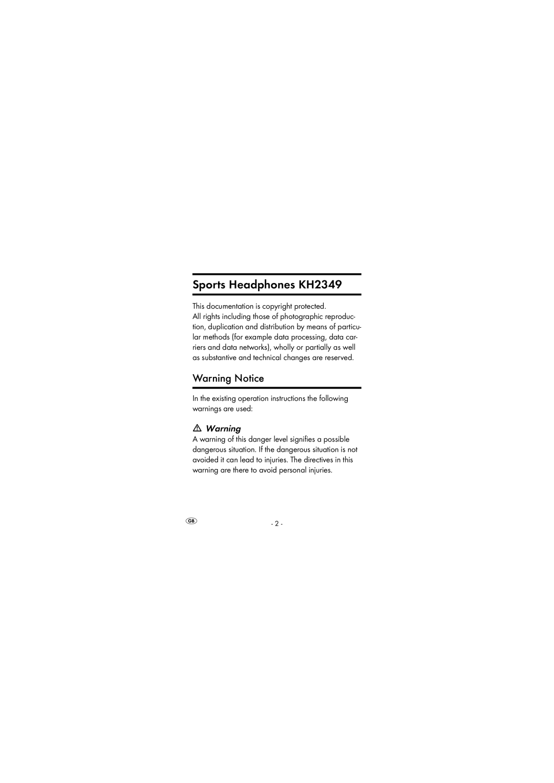 Silvercrest manual Sports Headphones KH2349, This documentation is copyright protected 