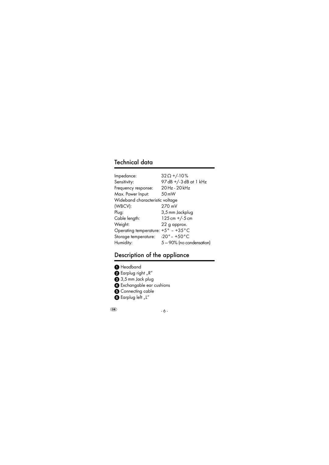 Silvercrest KH2349 manual Technical data, Description of the appliance 