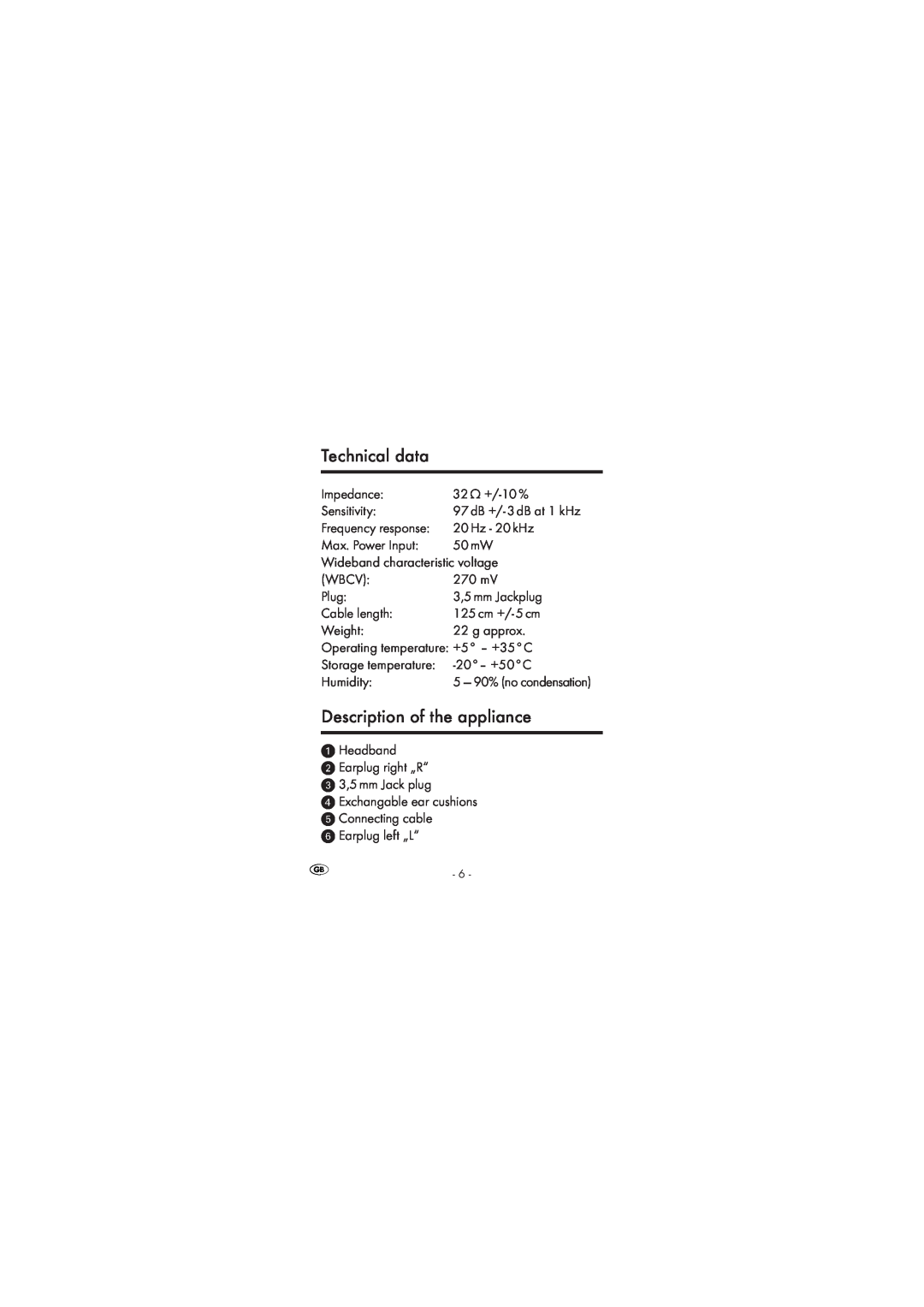 Silvercrest KH2349 manual Technical data, Description of the appliance 