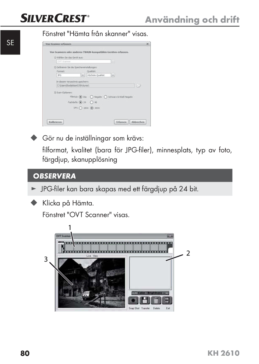 Silvercrest KH2610 08/2009-V3 operating instructions Användning och drift 