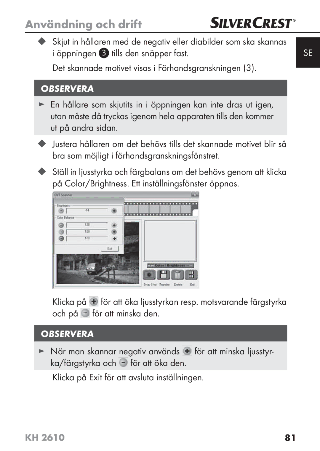 Silvercrest KH2610 08/2009-V3 operating instructions Användning och drift 