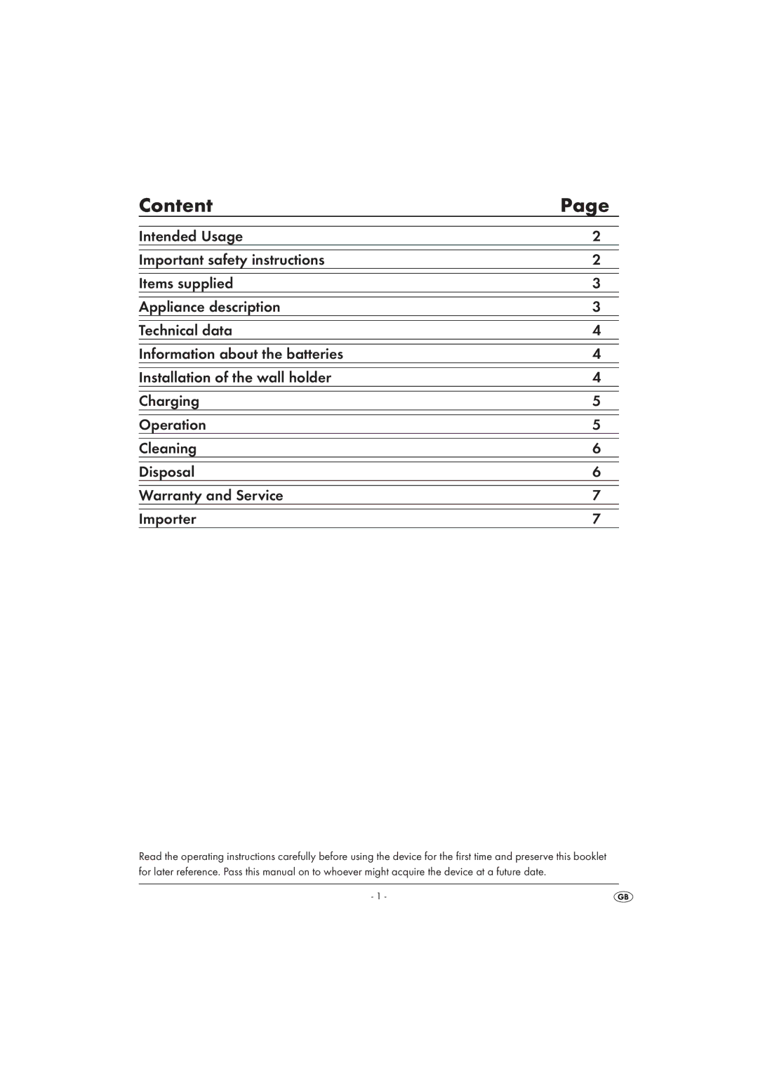 Silvercrest SAS 7.2 A26 manual Content 