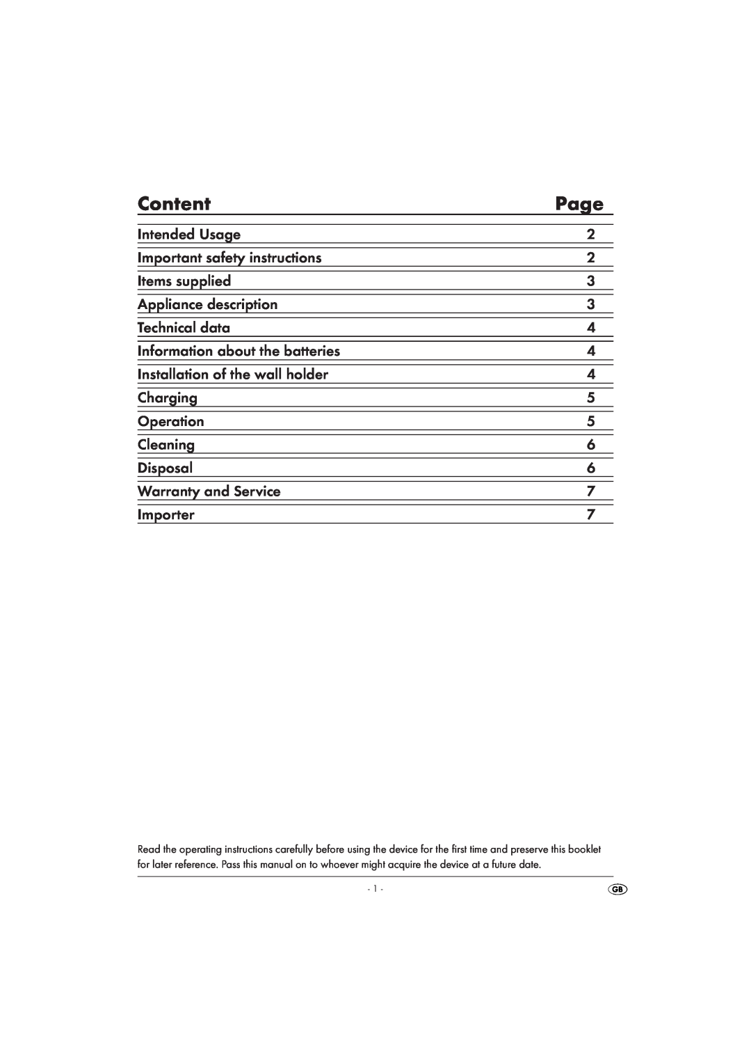 Silvercrest SAS 7.2 A26 manual Content, Page 
