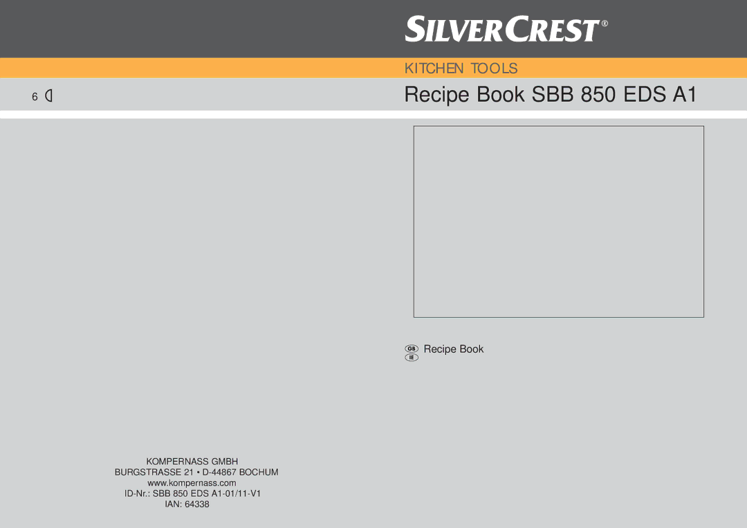 Silvercrest manual Recipe Book SBB 850 EDS A1 