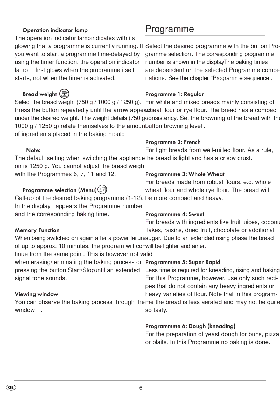 Silvercrest SBB 850 EDS A1 manual Programme 