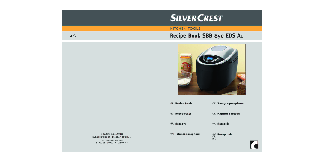 Silvercrest SBB850EDSA1-02/10-V3 operating instructions Recipe Book SBB 850 EDS A1 