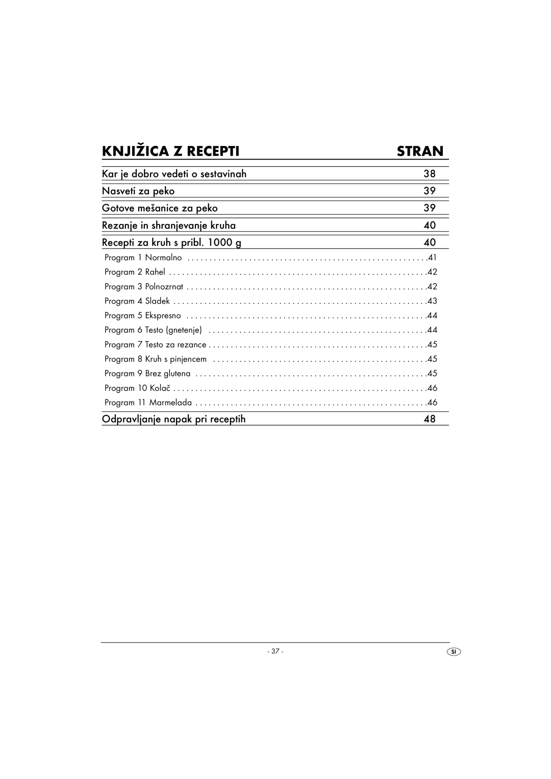 Silvercrest SBB850EDSA1-02/10-V3 operating instructions Knjižica Z Recepti Stran 