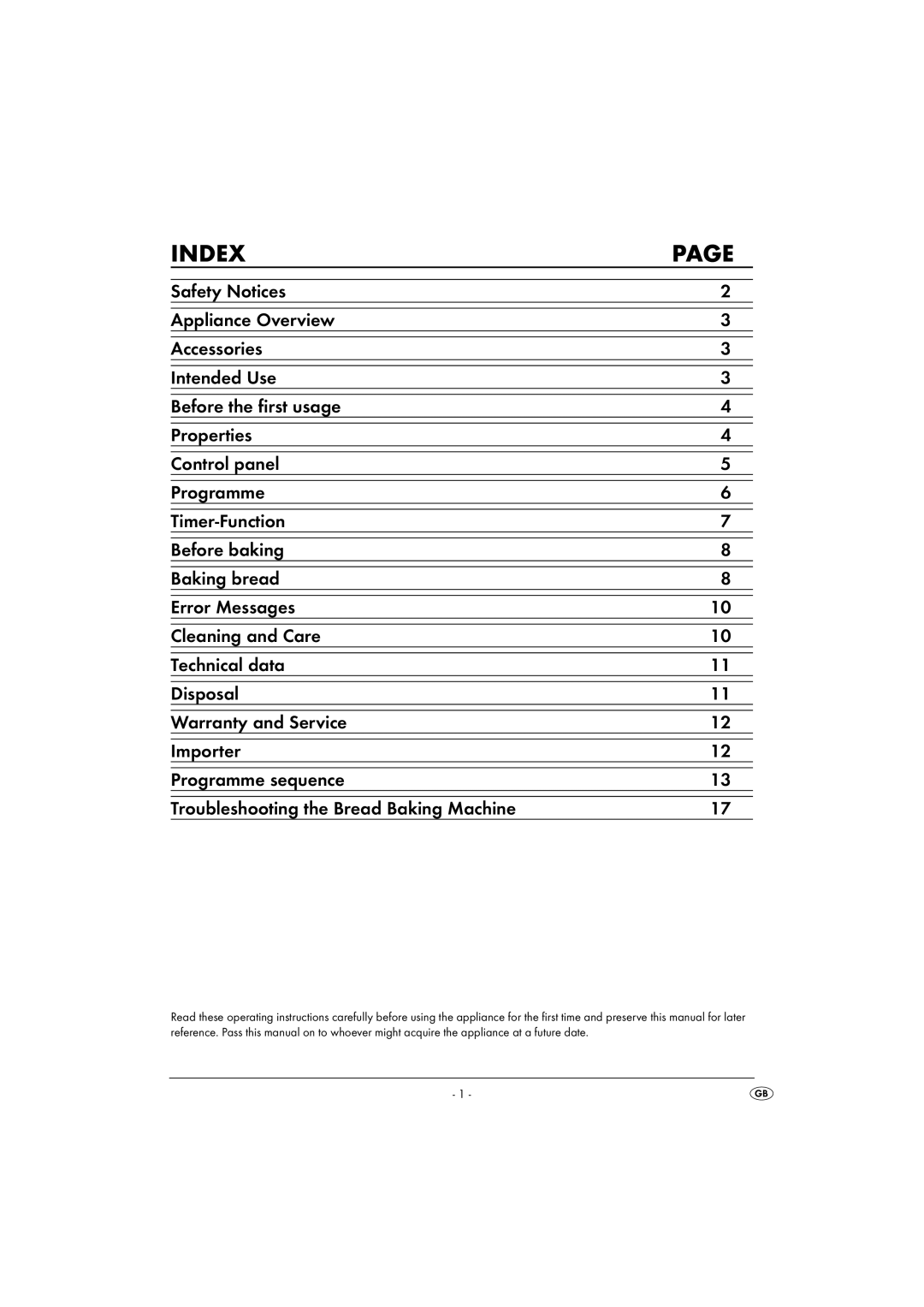 Silvercrest SBB850EDSA1-02/10-V3 operating instructions Index 