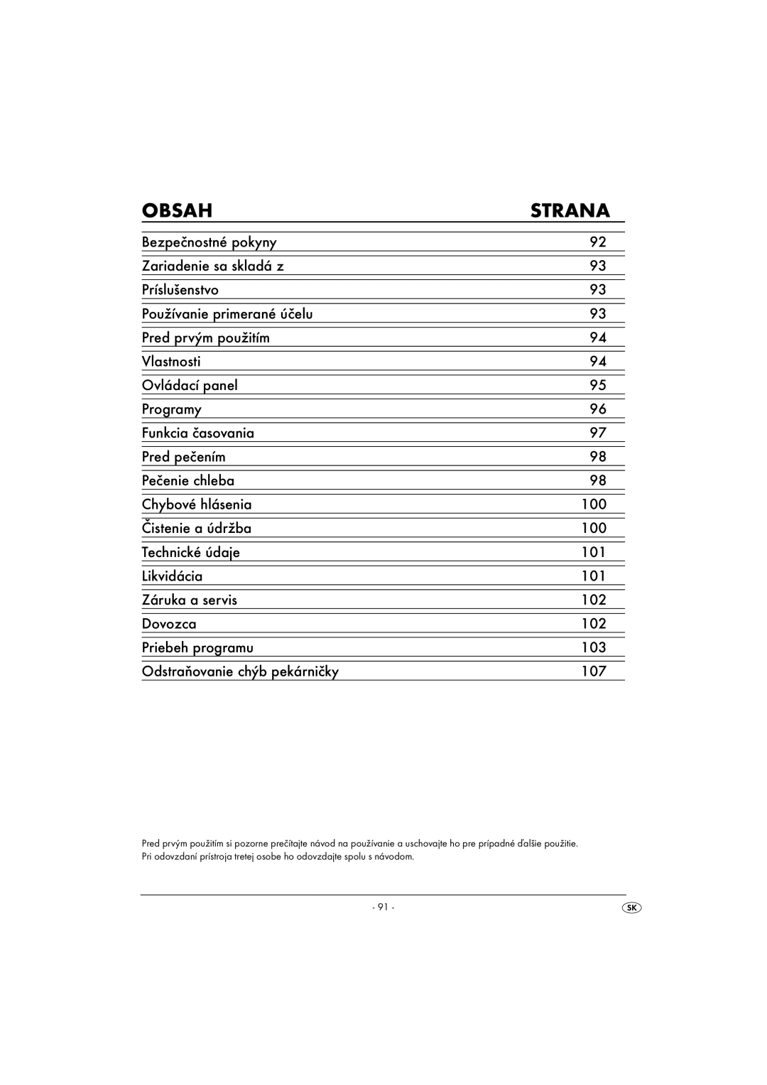 Silvercrest SBB850EDSA1-02/10-V3 operating instructions Obsah Strana 