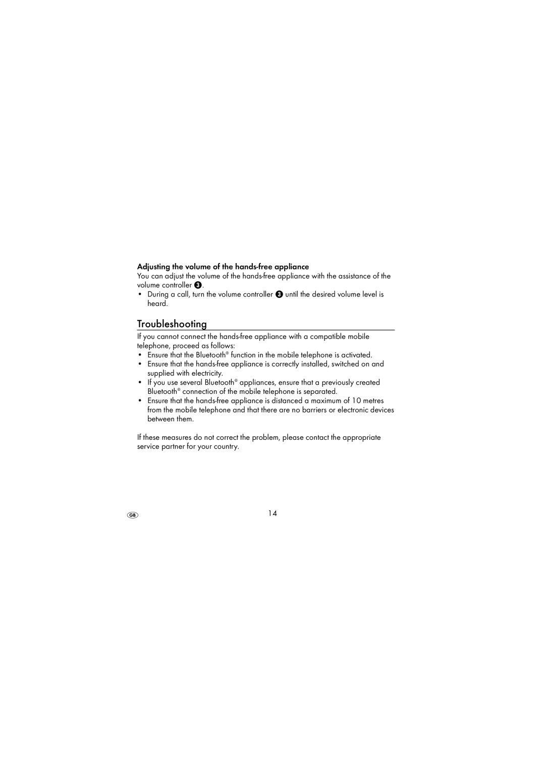 Silvercrest SBTF 10 A1 operating instructions Troubleshooting 