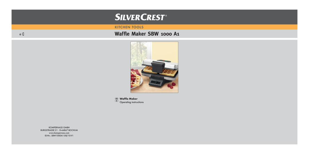 Silvercrest operating instructions Waffle Maker SBW 1000 A1, Kitchen Tools 