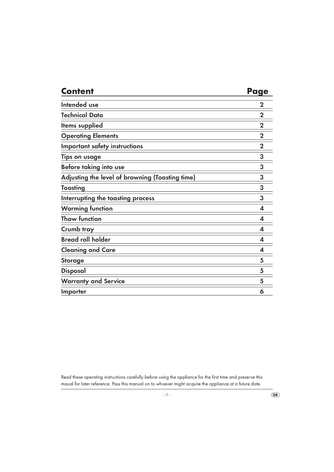 Silvercrest SDLT1500A1 operating instructions Content 