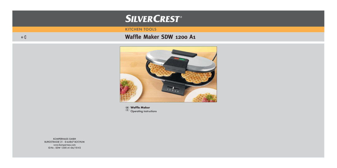 Silvercrest operating instructions Waffle Maker SDW 1200 A1 