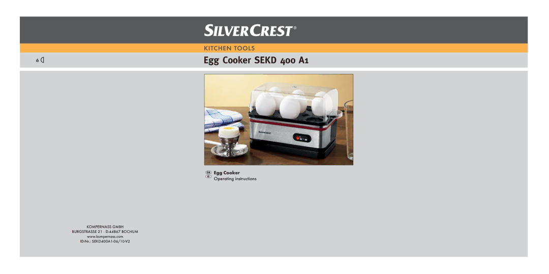 Silvercrest SEKD 400 A1 manual Egg Cooker Sekd 400 A1 