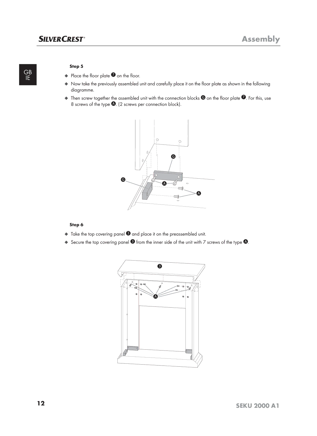 Silvercrest SEKU 2000 A16 operating instructions Assembly 