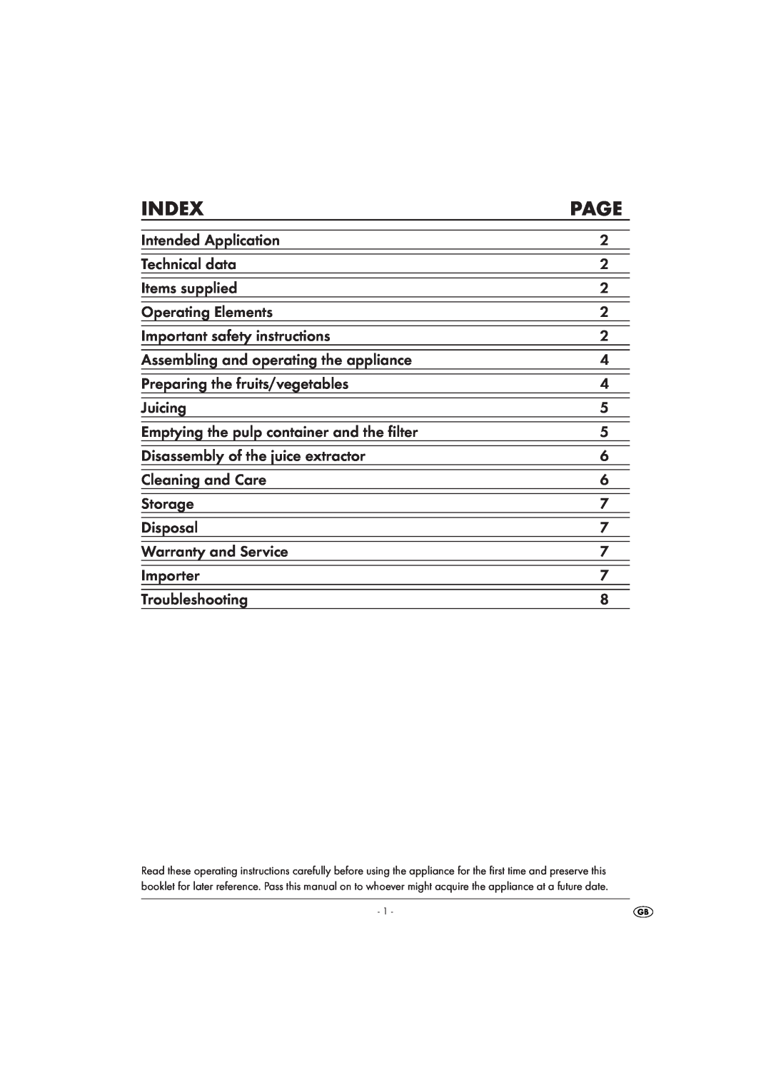 Silvercrest SFE450A1-05/10-V2 manual Index, Page 