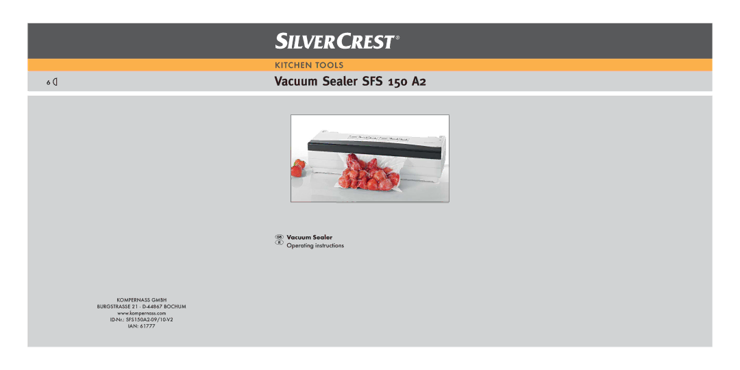 Silvercrest manual Vacuum Sealer SFS 150 A2 