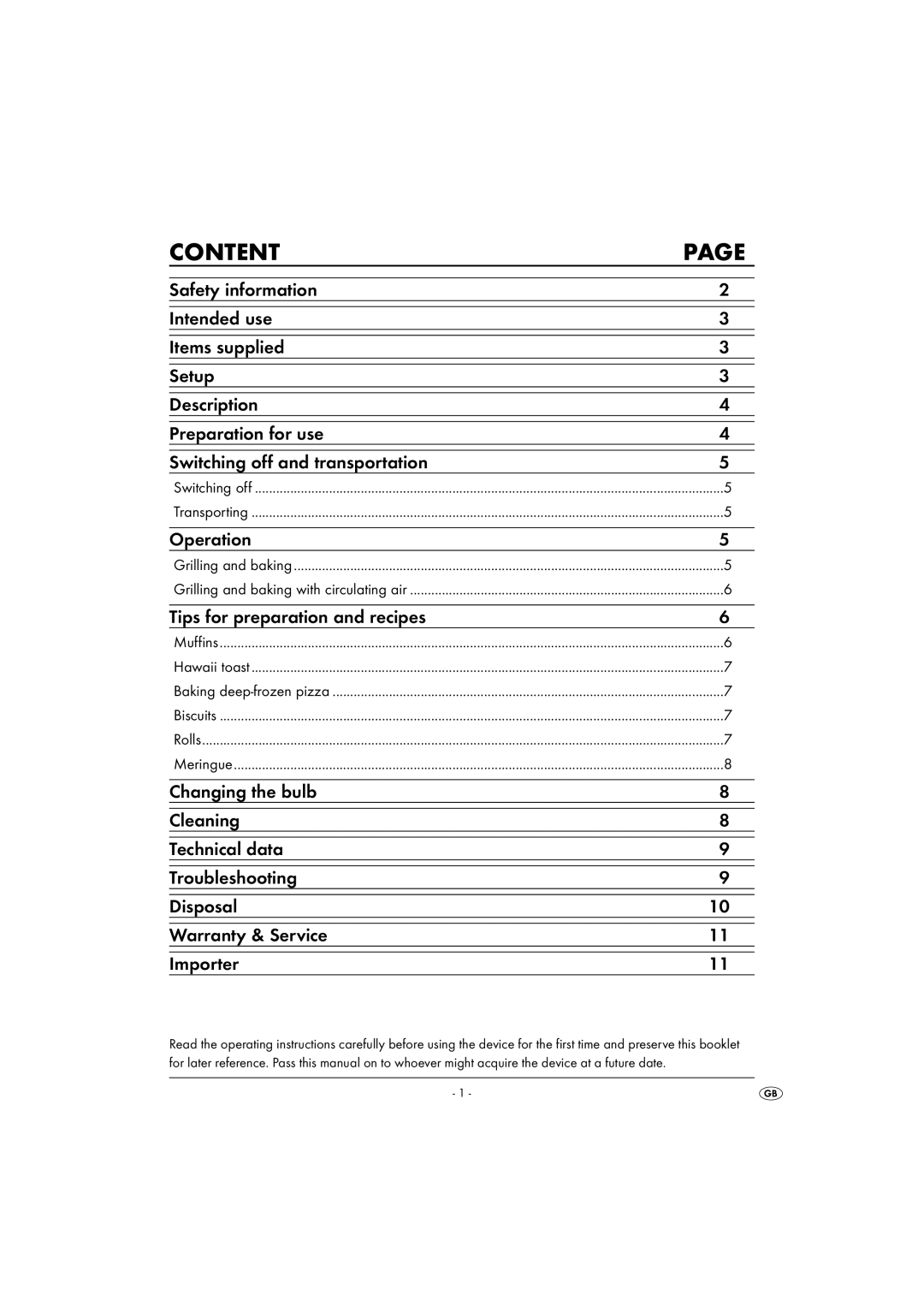 Silvercrest SGB 1380 B26 manual Content 