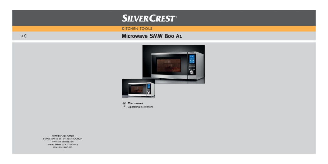 Silvercrest manual Microwave SMW 800 A1, Kitchen Tools, KOMPERNASS GMBH BURGSTRASSE 21 · D-44867 BOCHUM 